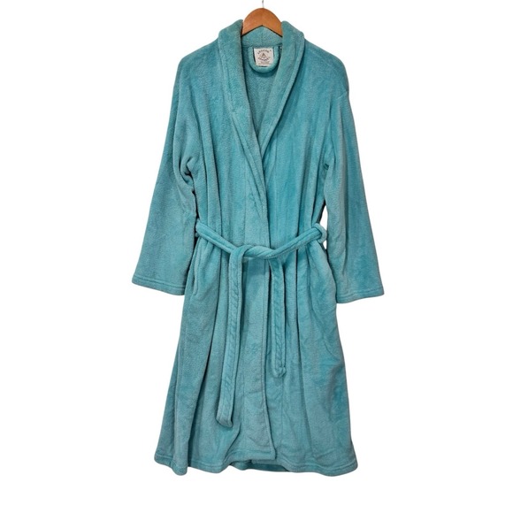 Aegan Apparel Other - Vintage Aegean Apparel Spa Robe Womens One Size Blue Plush Fleece Quiet Luxury